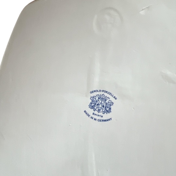 Vintage Gerold Porzellan Bavaria Germany Hand Painted Cheese Cutting Board Set - Picture 4 of 4